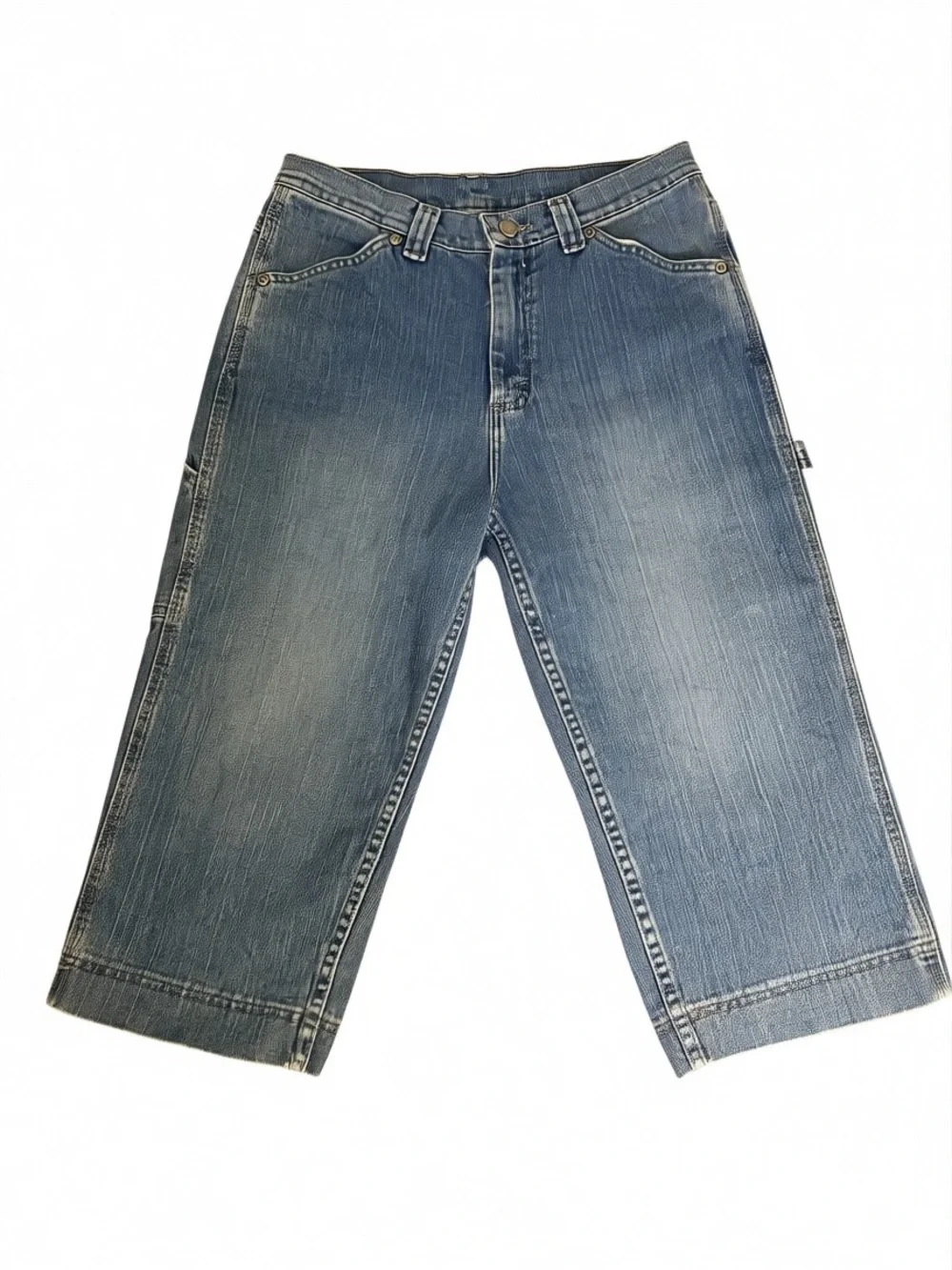 Lee Vintage Y2K Denim Bermuda Shorts Unisex size 31 Utility Carpenter Skater
